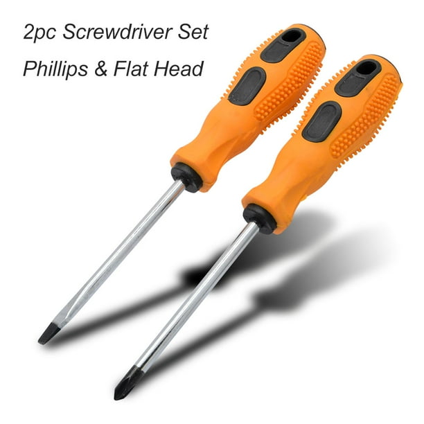 SENRISE 2 Pcs Screwdriver Set Philips inch Flat Slotted Phillips Flat ...