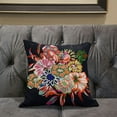 thumbnail image 5 of Amrita Sen Friendship Bouquet Throw Pillow in Indigo Red Orange 16x16, 5 of 5