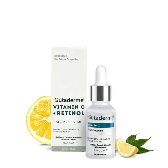 Gutaderme Vitamin C Face Serum | Lightweight Daily Skincare | 30ml (1 oz)
