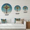 thumbnail image 4 of Designart 'Colorful Bright holy cross in blue sky ' Modern Wood Wall Clock, 4 of 5