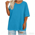 thumbnail image 4 of Ytndtr Women's Plus Size Top Round Neck Elbow-Length Sleeved Summer T-Shirt, 4 of 7