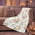 thumbnail image 5 of Soft Pink Rose Bouquets With Green Foliage, Cozy Flannel Blanket with Romantic Floral Watercolor Print, Housewarming Gift for Rose Garden Enthusiasts, Home Decor for Bedroom and Living Room, 5 of 7