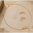 thumbnail image 1 of 18K Gold Plated Bow Knot Necklace Paired with Earrings, 1 of 1
