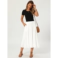 thumbnail image 5 of DARING DIVA Women's Flowy A-Line Midi Skirt Small White, 5 of 8