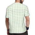 thumbnail image 2 of Wukai Pistachio Green Checkboard Print Men's Short-Sleeved Mesh T-Shirt,Quick-Dry Short Sleeve Workout T-Shirt-4X-Large, 2 of 8