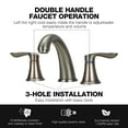 thumbnail image 5 of Yiwa Bathroom Sink Faucet 3 Hole with Stainless Steel Pop up Drain and cUPC Lead-Free Hose, Gun-Gray, 5 of 6