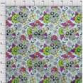 thumbnail image 3 of oneOone Cotton Jersey Mint Fabric Floral & Skull Sewing Craft Projects Fabric Prints By Yard 58 Inch Wide, 3 of 4
