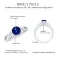 thumbnail image 6 of Rosec Jewels Lab Created Blue Sapphire Ring with Diamond for Women, Crossover Ring, 14K White Gold, US 8.00, 6 of 9