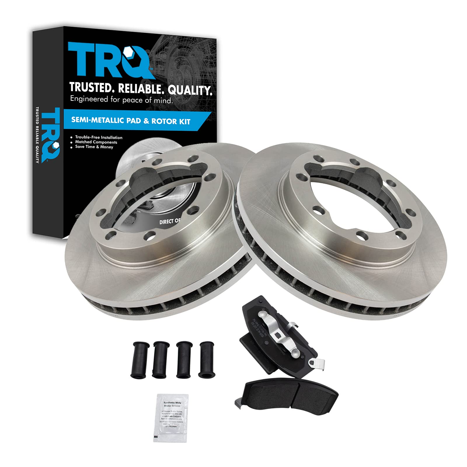 Front Brake Pad & Rotor Kit For Ford F-150 1997-1999 - AM Autoparts, Ceramic Pads, Vented Rotors, 10-Year Warranty