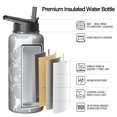 thumbnail image 2 of Paw Print Design Insulated Water Bottle - 18/8 Stainless Steel Double Walled Construction with Leakproof Copper Layer for Gym, Hiking & Travel (Funny Canine Pattern), 2 of 6