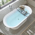 thumbnail image 4 of Vanity Art 59" x 30" Acrylic Freestanding Bathtub Contemporary Soaking Tub with Overflow and Pop-Up Drain, VA6610-S, 4 of 10