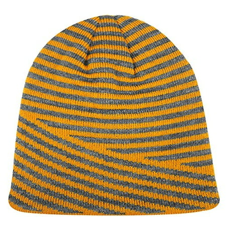 Girl Apricot - Igloos Girls Shattered Stripe Beanie, Apricot/Medium Heather Grey, Medium/Large (7-16)
