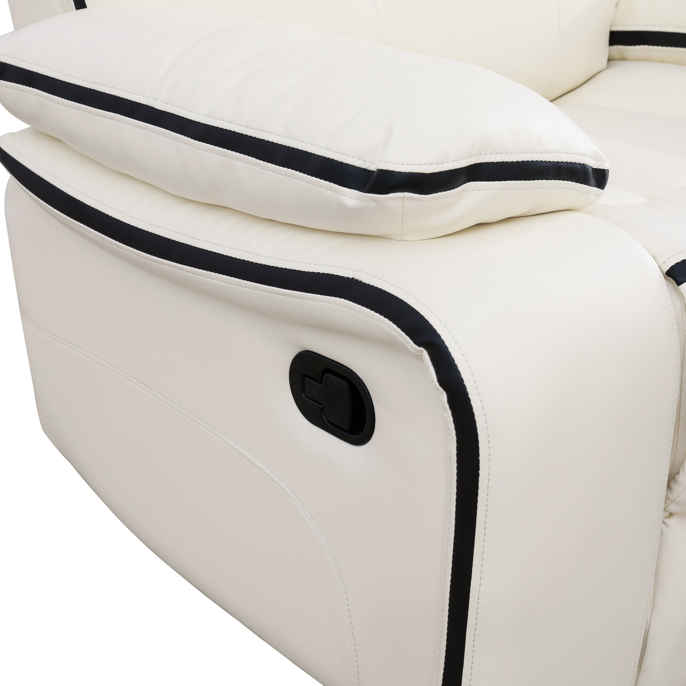 Aukfa 41" Manual Recliner Sofa Chair for Living Room, Home Theater Reclining, Leather, White