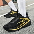 thumbnail image 6 of Men's Lightweight Arch Support Fashion Sneakers Breathable Shock-Absorbing Running Shoes Rebound Casual Walking Shoes Black 7.5 US, 6 of 7