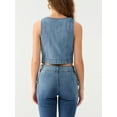 thumbnail image 6 of Biezeib Women's Denim Vest Slim Fit V Neck Sleeveless Button Down Summer Tops for Party Club, 6 of 6