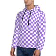 thumbnail image 2 of Hoodies for Men - lilac checkered Long Sleeve Comfrt Men'S Fashion Hoodies & Sweatshirts, Sweatshirts for Men Hoodies Pullover Clothing Clothes with Pouch, 2 of 7