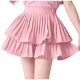thumbnail image 7 of Fesfesfes Girls Tiered Ruffle Skirt Elastic Waist Princess Style High Waist Mini Skirt, Cute Summer Casual Outfit for Kids Ages 4-14 Years, 7 of 7