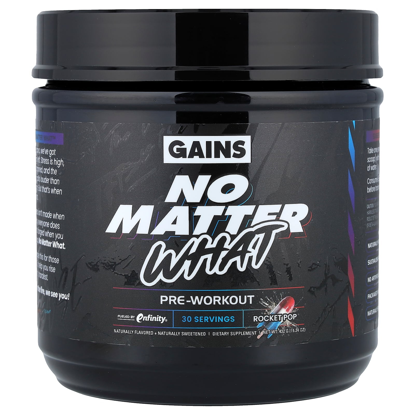 GAINS No Matter What™, Pre-Workout, Rocket Pop, 15.24 oz (432 g)