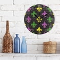 thumbnail image 3 of GZHJMY Mardi Gras Wall Clock, Silent Non Ticking Battery Operated Round PVC Clock for Kitchen Office School Home Decorative, 3 of 7