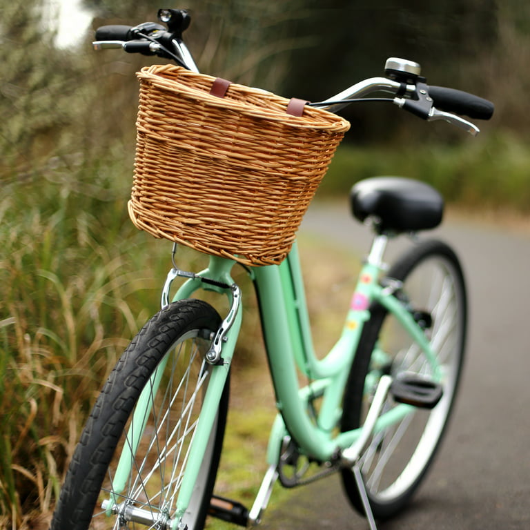 ProSource Style Front Handlebar Wicker Bike Bicycle Basket 