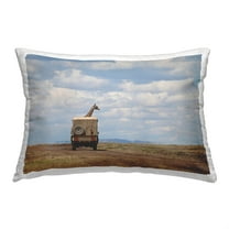 Stupell Industries Giraffe in Savanna Truck Decorative Printed Throw Pillow, 14 x 20