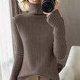 thumbnail image 1 of MKLEKYY Collants pour Femmes Décontractés Couleur Unie Bas Slim Col Haut Tricoté Manches Longues, 1 of 1