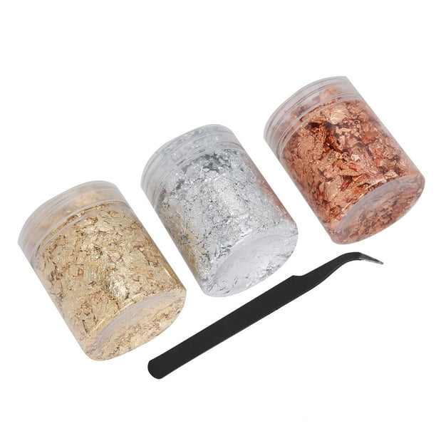 Nail 3 Uds, Escamas De Lámina De Oro De Imitación, Purpurina, Hoja De Cobre Para Uñas, Papel De Aluminio Plateado Para Manicura DIY