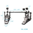 Topcobe Drum Pedal Black Steel Professional Double Bass Dual Foot kick
