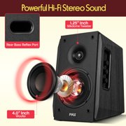 Pyle Powered Bookshelf Speaker System – 80W Bluetooth Active Stereo Speakers with ARC, Optical & Coax Inputs, Subwoofer Out, Bass Reflex Wood Cabinet for Home Theater & Studio (Pair)