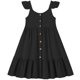 thumbnail image 3 of Vestido de Fiesta de Niña Bebé Color Sólido Plisado Casual con Botón Camisola Y Vestido de Princesa de Manga Larga Niñas de Moda Princesa Vestir, 3 of 6