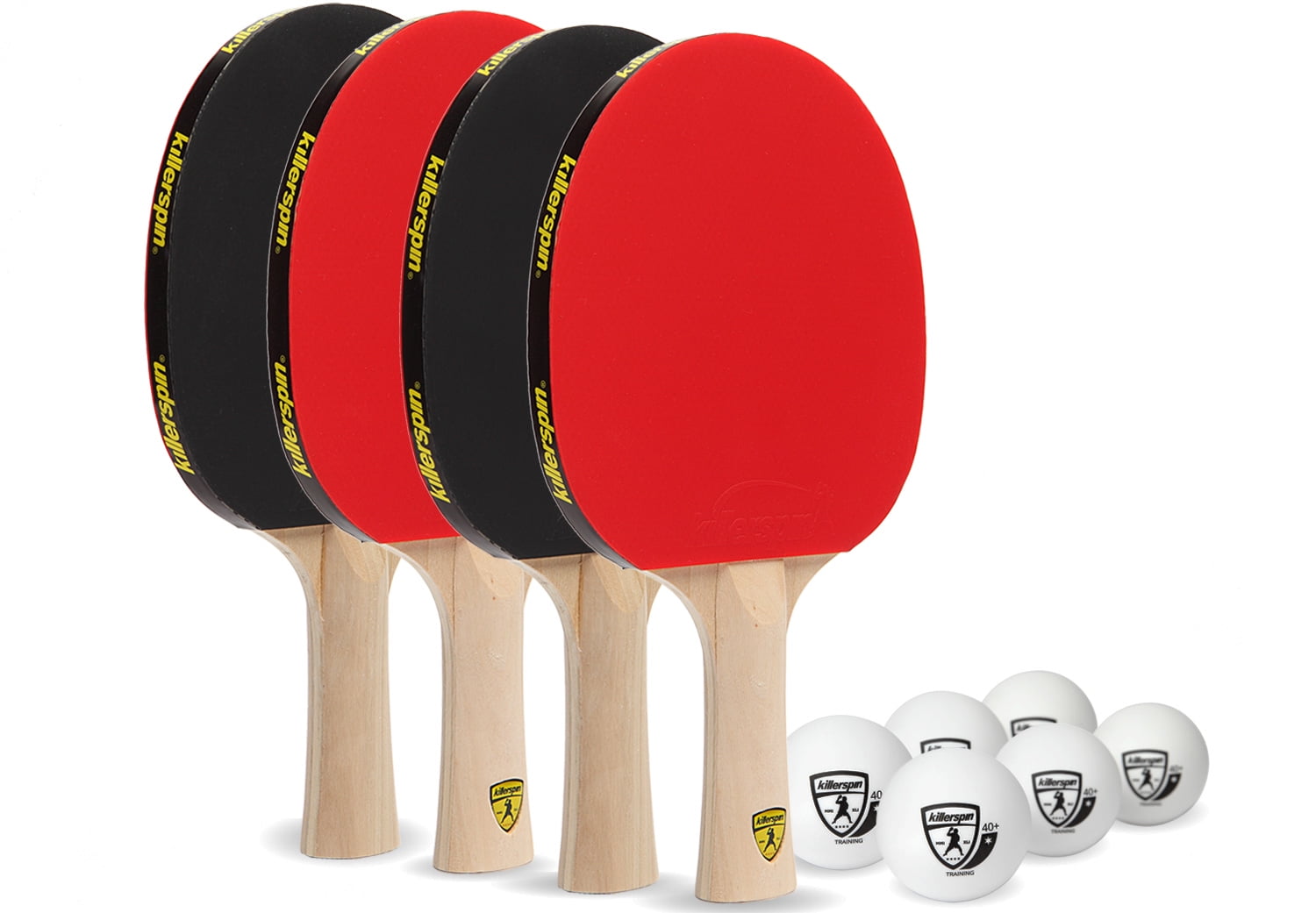 Killerspin Jetset 4U Classic Ping Pong Racket Set, Four Paddles with Six Ping Pong Balls by Supplier Generic