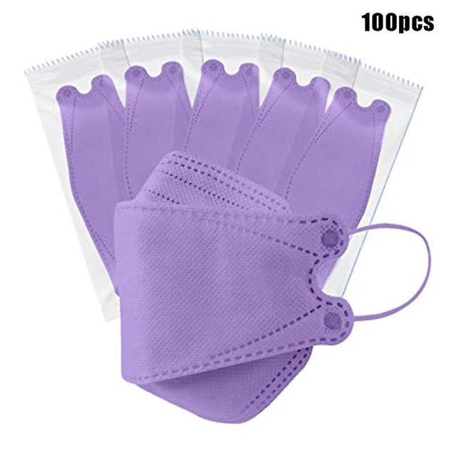 Purple100pcs10/30/50 Pcs Máscara facial desechable para adultos Bandana ajustable para la nariz de 4 capas reales