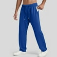 thumbnail image 2 of Men's Casual Pants Men's Wide Baggy Sports Trousers Cargo Trousers Long Casual Elastic Waist Training Sports Jogger Running Modern Blue L, 2 of 6