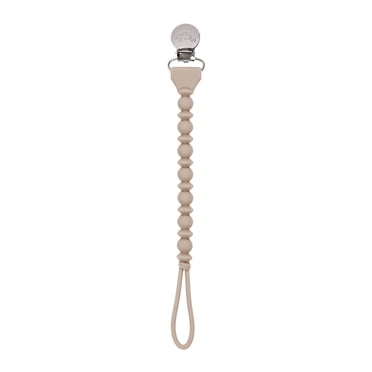 Itzy Ritzy Beaded Silicone Pacifier Clip, Unisex, Toast