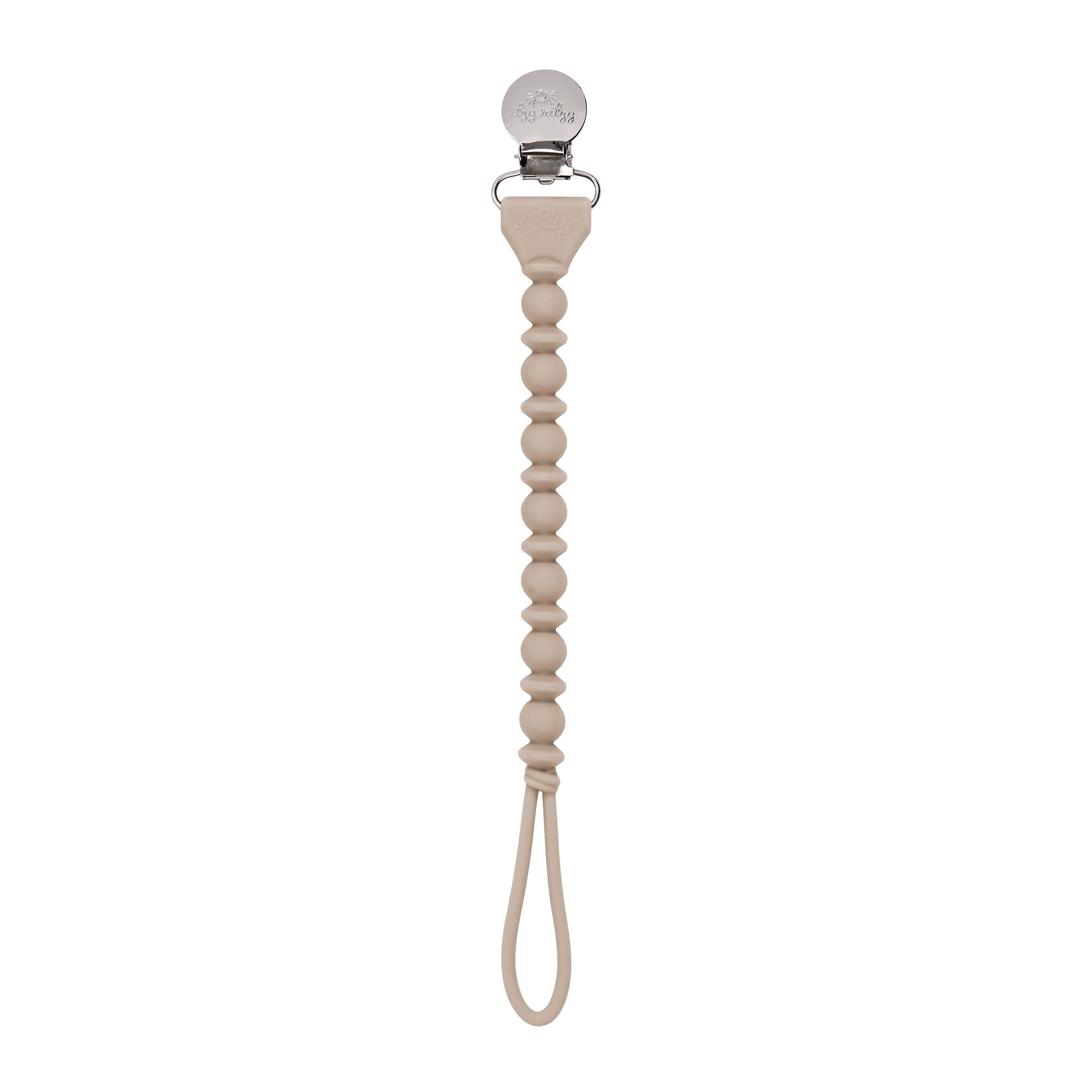 Itzy Ritzy Beaded Silicone Pacifier Clip, Unisex, Toast