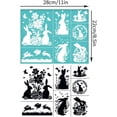 thumbnail image 2 of 2 plantillas autoadhesivas de 28 x 22 cm (11 x 8,6 pulgadas) para serigrafía con diseño de conejo de Pascua. Plantillas de malla reutilizables para transferencias., 2 of 9