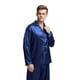 thumbnail image 4 of Tony & Candice Conjunto de pijama de satén clásico para hombre (azul grande con ribete blanco), 4 of 5
