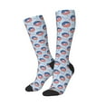 thumbnail image 2 of Daiia Sports Socks Donut with the USA Fag Printed Novelty Crew Socks for Men Women Knee High Socks Cotton Socks Soft & Breathable Support Unisex Socks, 2 of 9