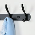 thumbnail image 4 of Uxcell 3 Ganchos con Tornillos Soporte de Pared Doble para el Hogar DIY para Abrigos y Toallas Aleación de Zinc Negro 1 pieza, 4 of 7