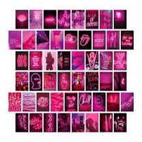 CCOCC 50 Pack Pink Wall Collage Kit Aesthetic Pictures Bedroom Decor for Teen Boys and Girls Room Decor Aesthetic Posters Set Boho Wall Art