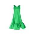 thumbnail image 1 of Prolriy Robes Printemps Été pour Femmes 2025 Été Ample Col Rond Manches Pliées Robes Taille en Vrac Été Mi-Longue Robe Robes d'Été pour Femmes Décontractées Mignonnes Robes Femmes Vert P, 1 of 4