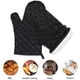 thumbnail image 4 of Guantes para Horno, Guantes para Horno, Resistentes al Calor, Impermeables y Antideslizantes, Soportes para Horno Manipulación de Cocina Barbacoa, Forro de Algodón - 1 Par, Negro Xemadio YQ-0954, 4 of 7