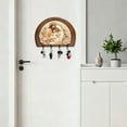 thumbnail image 3 of Wooden Multifunctional Home Key Holder Wall Art Welcome Sign With 4 Hooks Flat Mounted Keychain Rack For Organized Entryway, 3 of 6