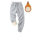 thumbnail image 2 of Ftwytp Mens Winter Fleece Lined Joggers Loose Fit Sweatpants Thermal Causal Cotton Tracksuit Bottoms Winter Warm Plush Trousers Pants, 2 of 5
