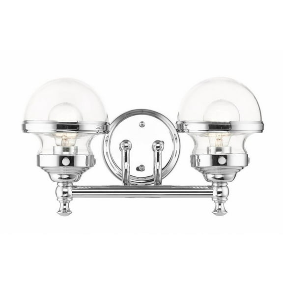 2 Light Bathroom Light in New Traditional Style 15 inches Wide By 8.25 inches High-Polished Chrome Finish Bailey Street Home 218-Bel-4188796