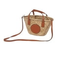 thumbnail image 3 of Bolso de hombro tejido de paja Monedero bohemio Correa de hombro desmontable para viajes de verano, 3 of 8