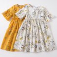 thumbnail image 5 of Gyratedream Summer Kids Baby Girl Flutter Sleeve Floral Princess Dress Sundress,5-6Y, 5 of 5
