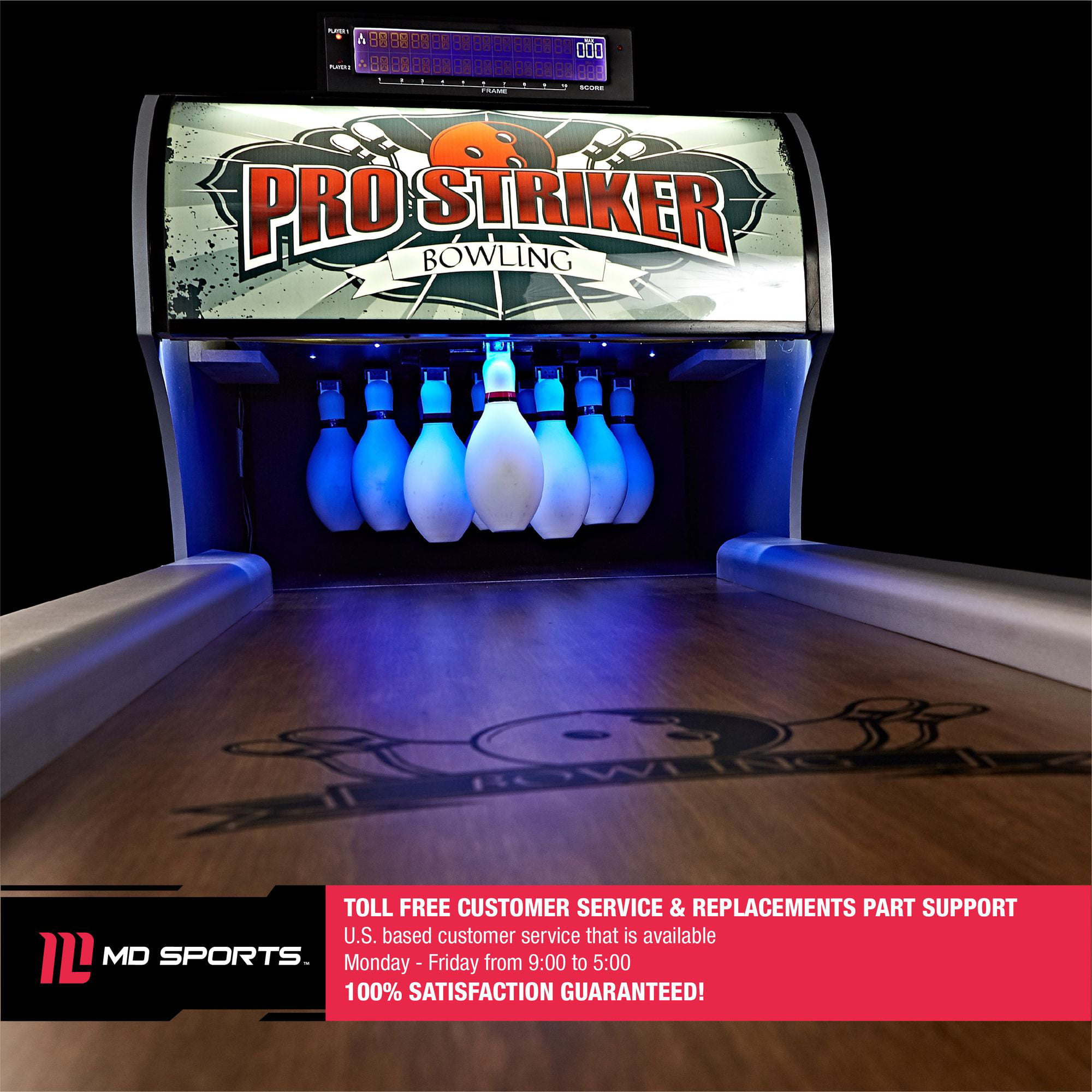 MD Sports 10' Arcade Bowling Game, Automatic Pins System, LED Lights, LCD  Scorer