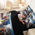 thumbnail image 4 of Castle Fairy Dynamic Racing Bike Bedding Comforter Set 7 Pieces for Teens, Motion Blur Circuit Full Bedding Set for Sport Bedroom, Blue Red,Black Reversible, 4 of 7