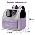 thumbnail image 3 of Mochila Transportadora Gato Perro Mascota Pequeña Belug, Violeta, 3 of 5